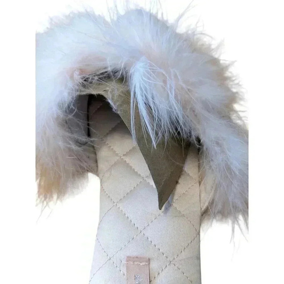 Halluci Slippers Pink Velvet Ostrich Feather Full Pointy US 6 Small Euro 36/37 - Picture 9 of 10